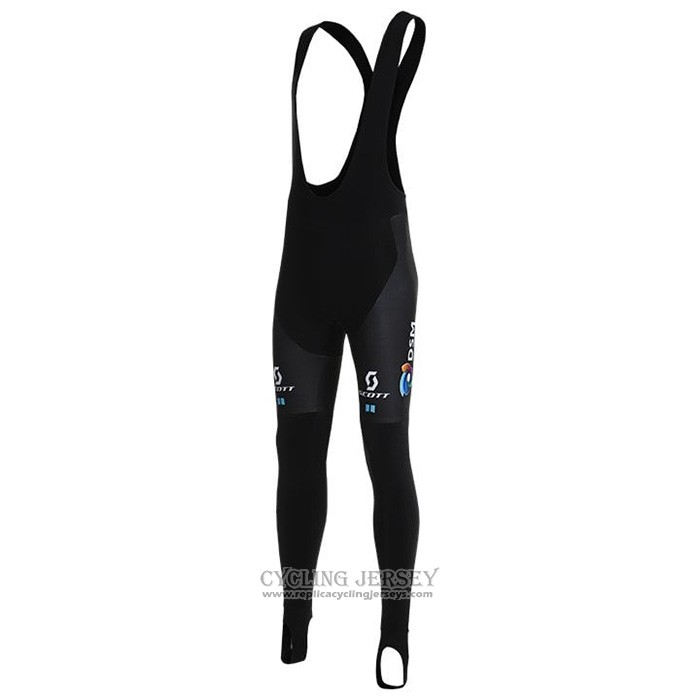 2021 Cycling Jersey DSM Black Blue Long Sleeve And Bib Tight